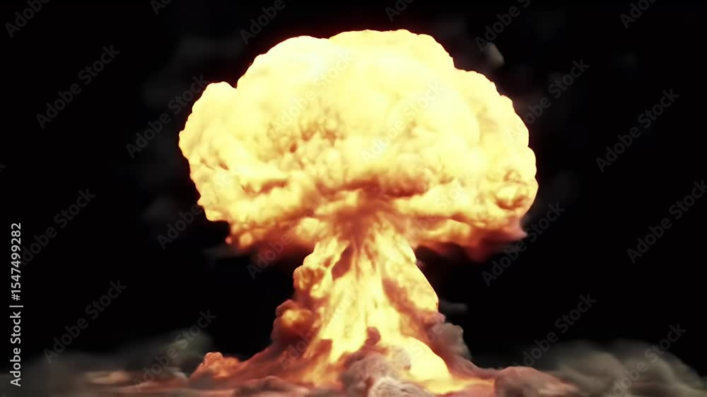Epic Nuclear Explosion Overlay Footage with Plain Black Background High ...