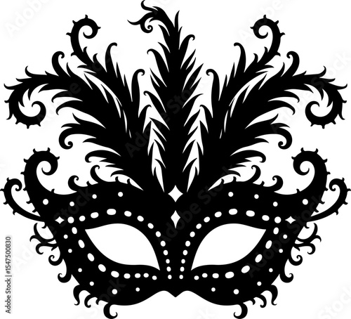 Ornate Masquerade Mask Silhouette vector