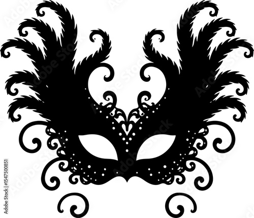 Ornate Masquerade Mask Silhouette vector