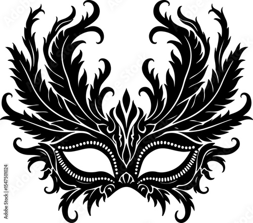 Ornate Masquerade Mask Silhouette vector