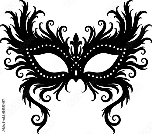 Ornate Masquerade Mask Silhouette vector