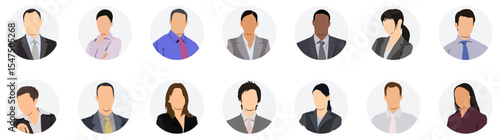 Icons of different businesspeople. Modern design.