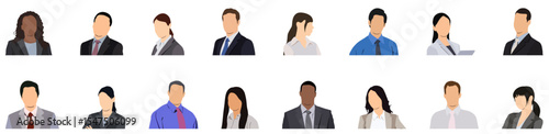 Businesspeople avatar set, people profile.