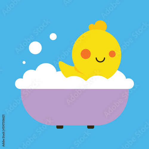 Relaxing Emoticon in Bubble Bath