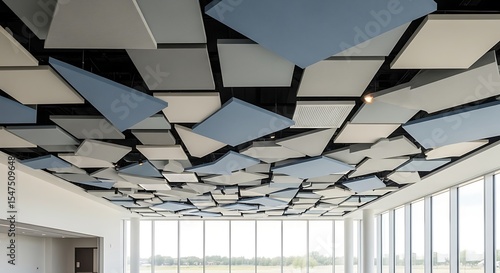 Modern Abstract Ceiling Design Geometric Acoustic Panels