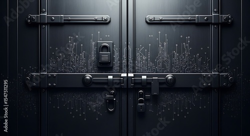 Secure Data Vault Digital Fortress Concept Illustration