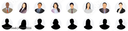 People portraits vector illustration. profile picture User avatars in circles. Collection of male and female human profile face icons. Faceless, Unknown or anonymous person.
