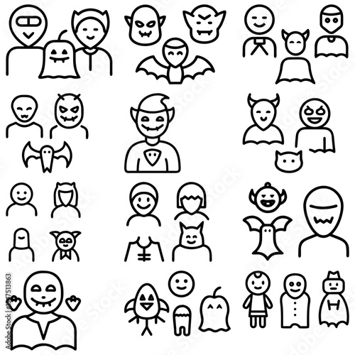 Collection of water themed line icons featuring swimming, waves, and various water activities and objects