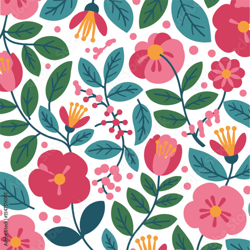 Vibrant Floral Seamless Pattern