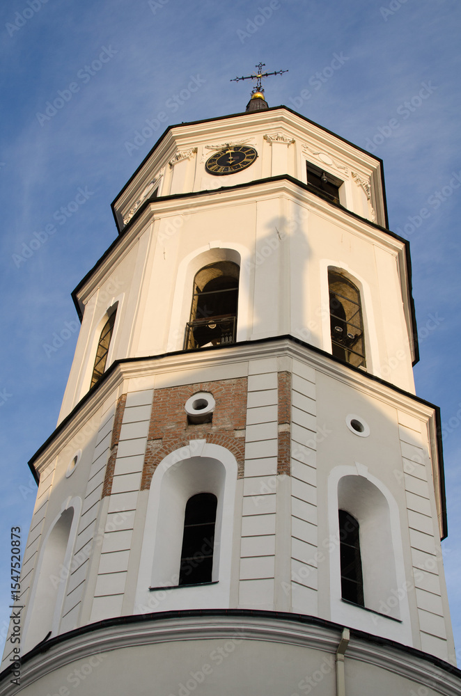 Fototapeta premium Baroque Bell Tower Rising into Summer Sky