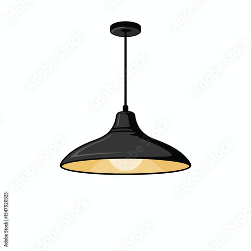 Black Pendant Lamp Lighting Fixture Illustration
