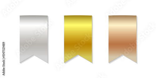 A luxurious set of collectible labels with gold, silver and bronze ribbons.