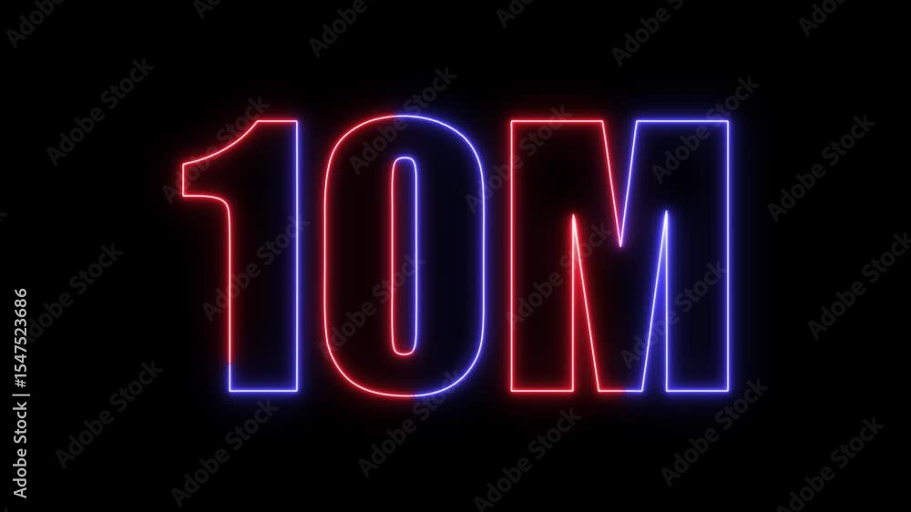 10 Millions Glowing neon line Letter Icon illustration. 10 Millions Glowing neon line Letter Icon illustration.
