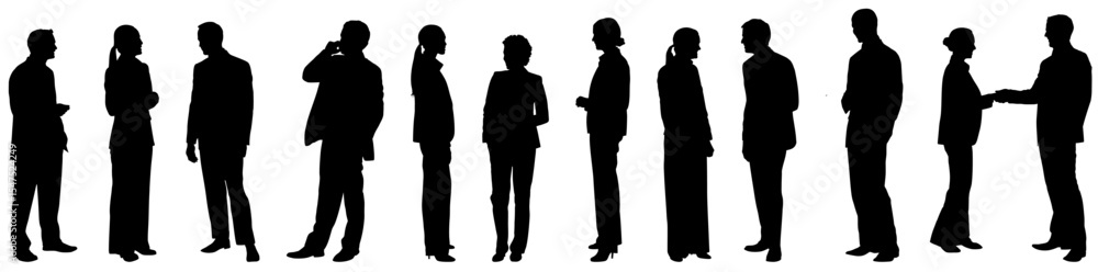 Silhouette of a group of business people on a white background Silhouette of a group of business people on a white background