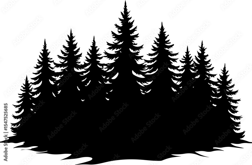 Obraz premium Mountain Forest Tree Vector bundle