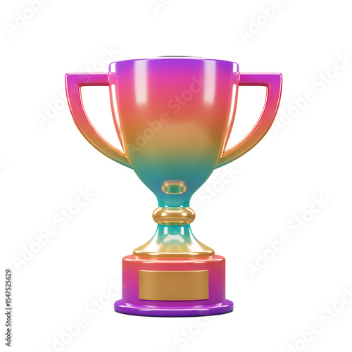Wallpaper Mural Vibrant Glowing Iridescent Trophy Against Pink Backdrop Image Torontodigital.ca