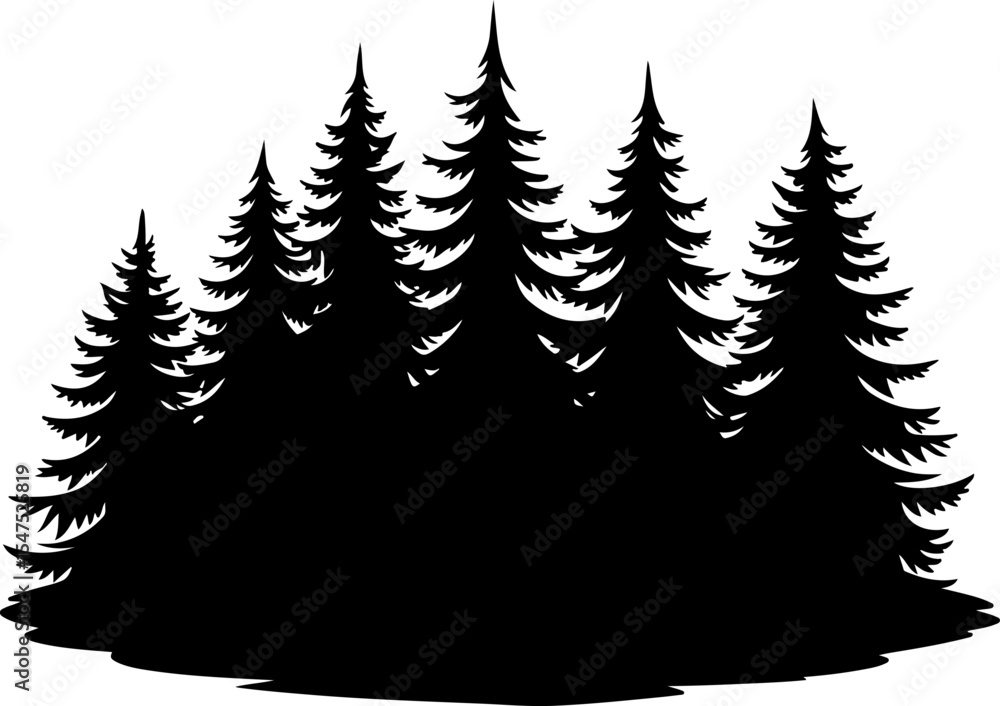 Obraz premium Mountain Forest Tree Vector bundle