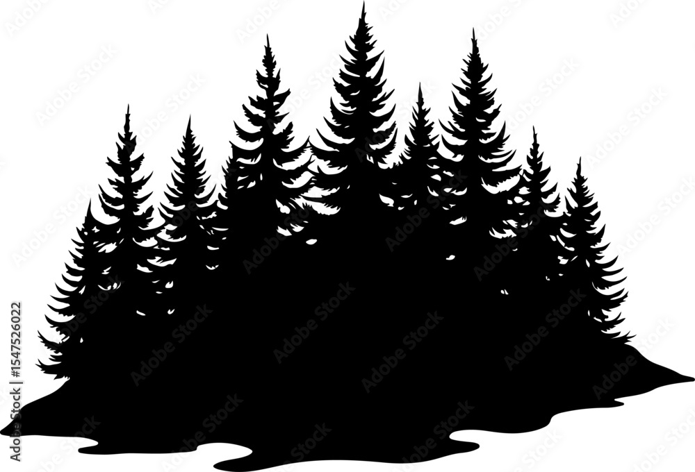 Fototapeta premium Mountain Forest Tree Vector bundle