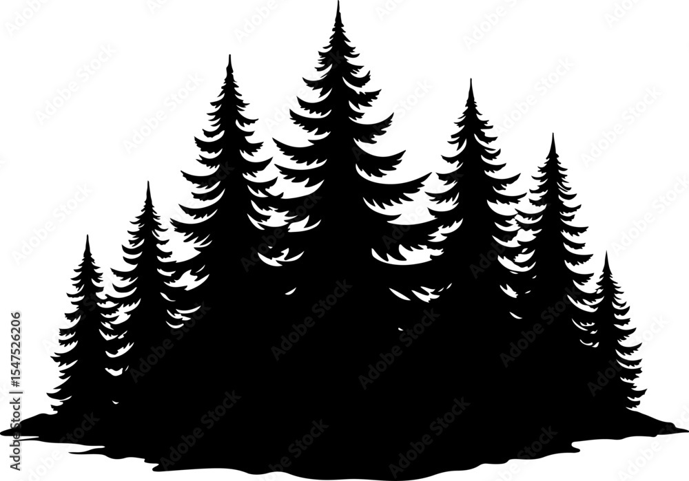 Obraz premium Mountain Forest Tree Vector bundle