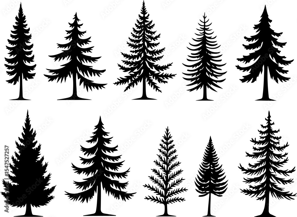 mountain pine tree forest vector bundle mountain pine tree forest vector bundle