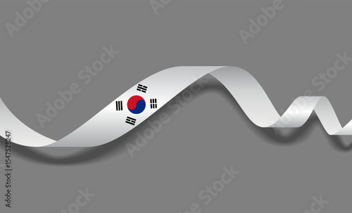South Korean flag wavy abstract background layout. Vector illustration.