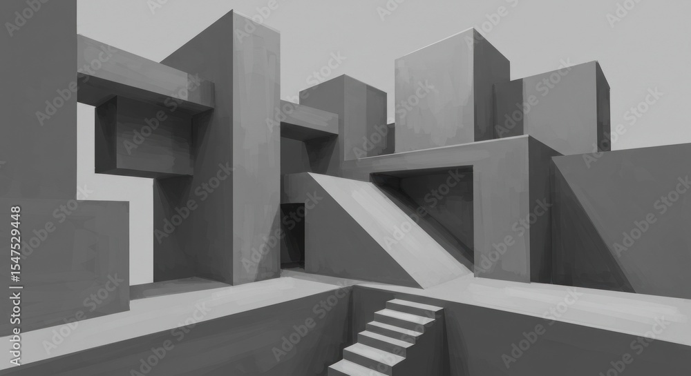 Fototapeta premium Modern architectural structure monochrome photography