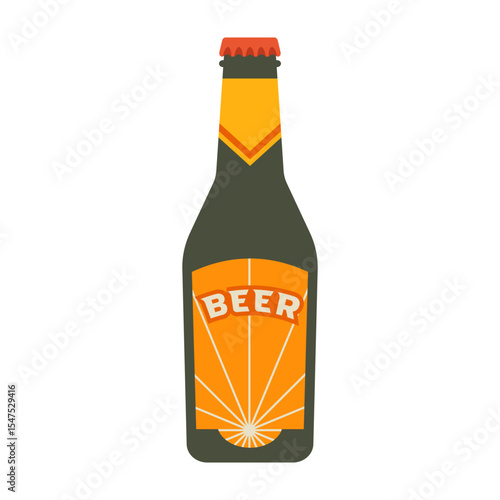 Various beer bottles with different labels and styles. Cool and cold summer drinks