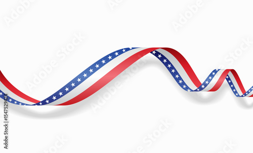 American flag wavy abstract background layout. Vector illustration.