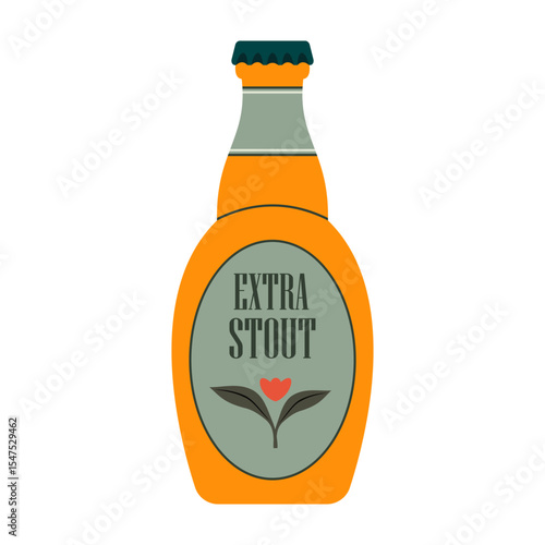 Various beer bottles with different labels and styles. Cool and cold summer drinks