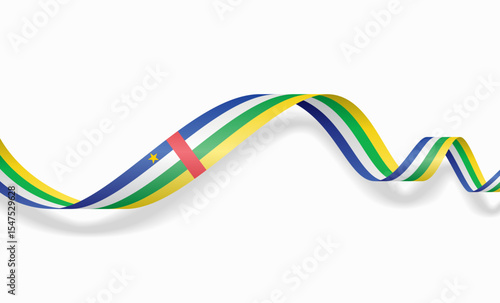 Central African Republic flag wavy abstract background layout. Vector illustration.