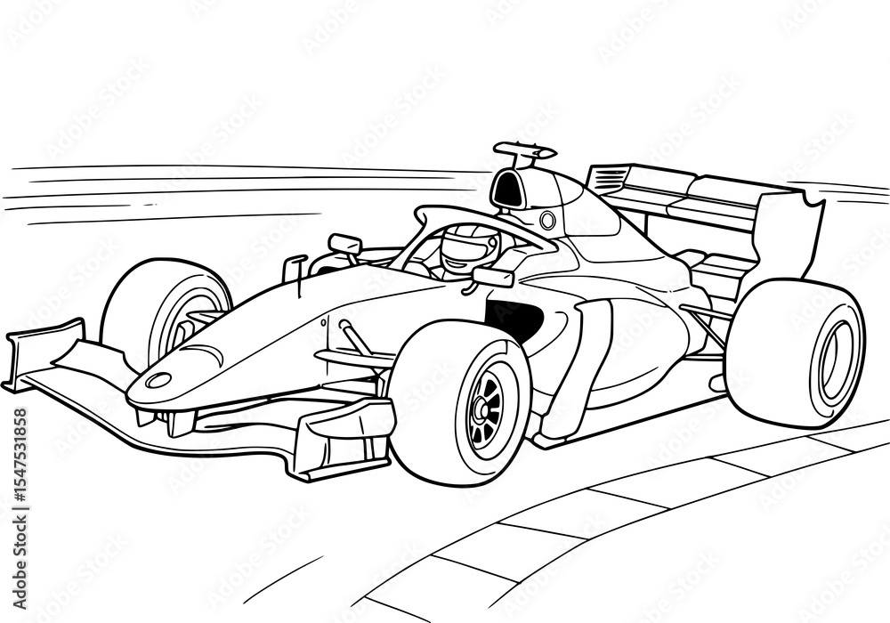Obraz premium race car coloring book