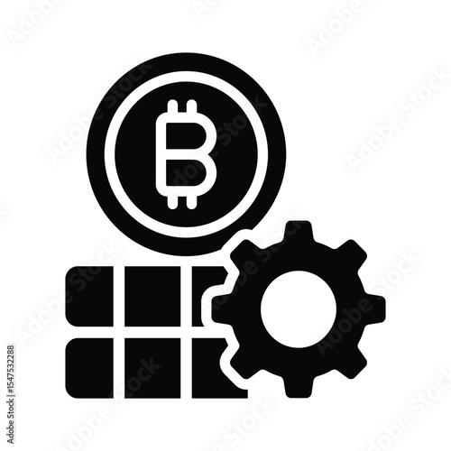 Visually engaging glyph icon of crypto management