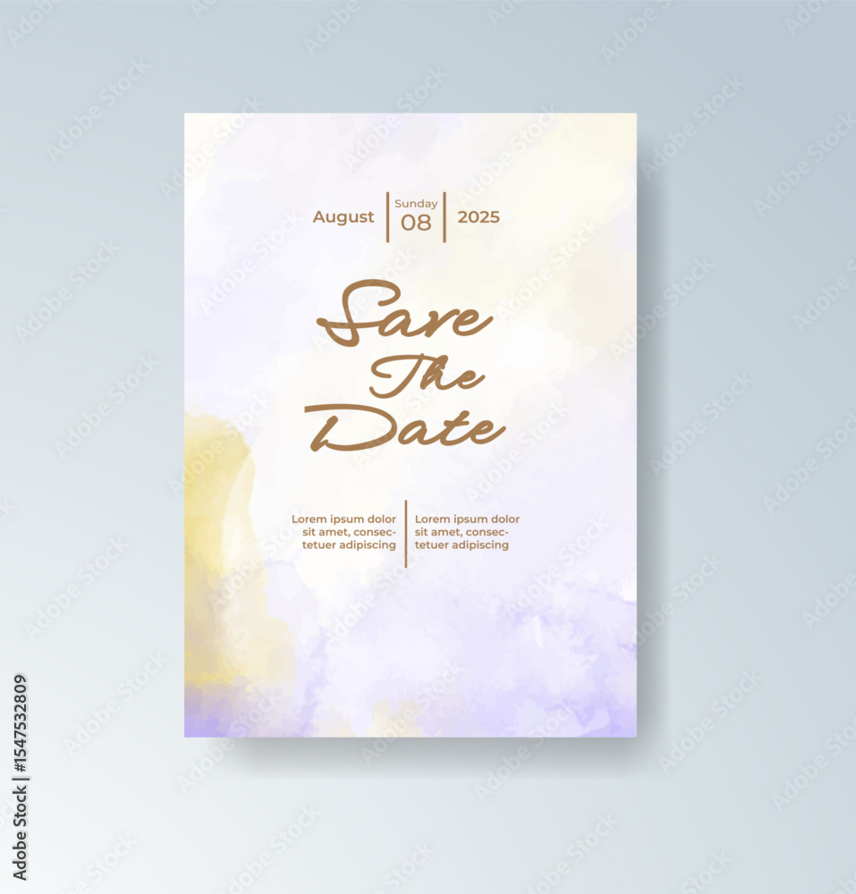 Wedding invitation with abstract watercolor background Wedding invitation with abstract watercolor background