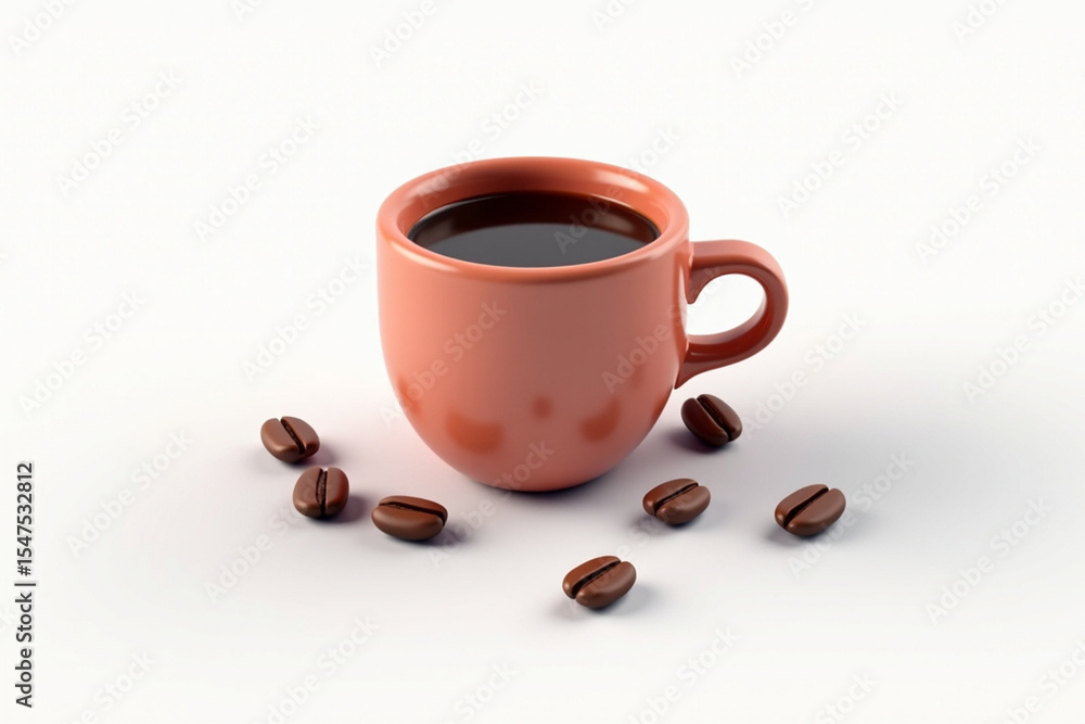 Fototapeta premium coffee cups and beans icons