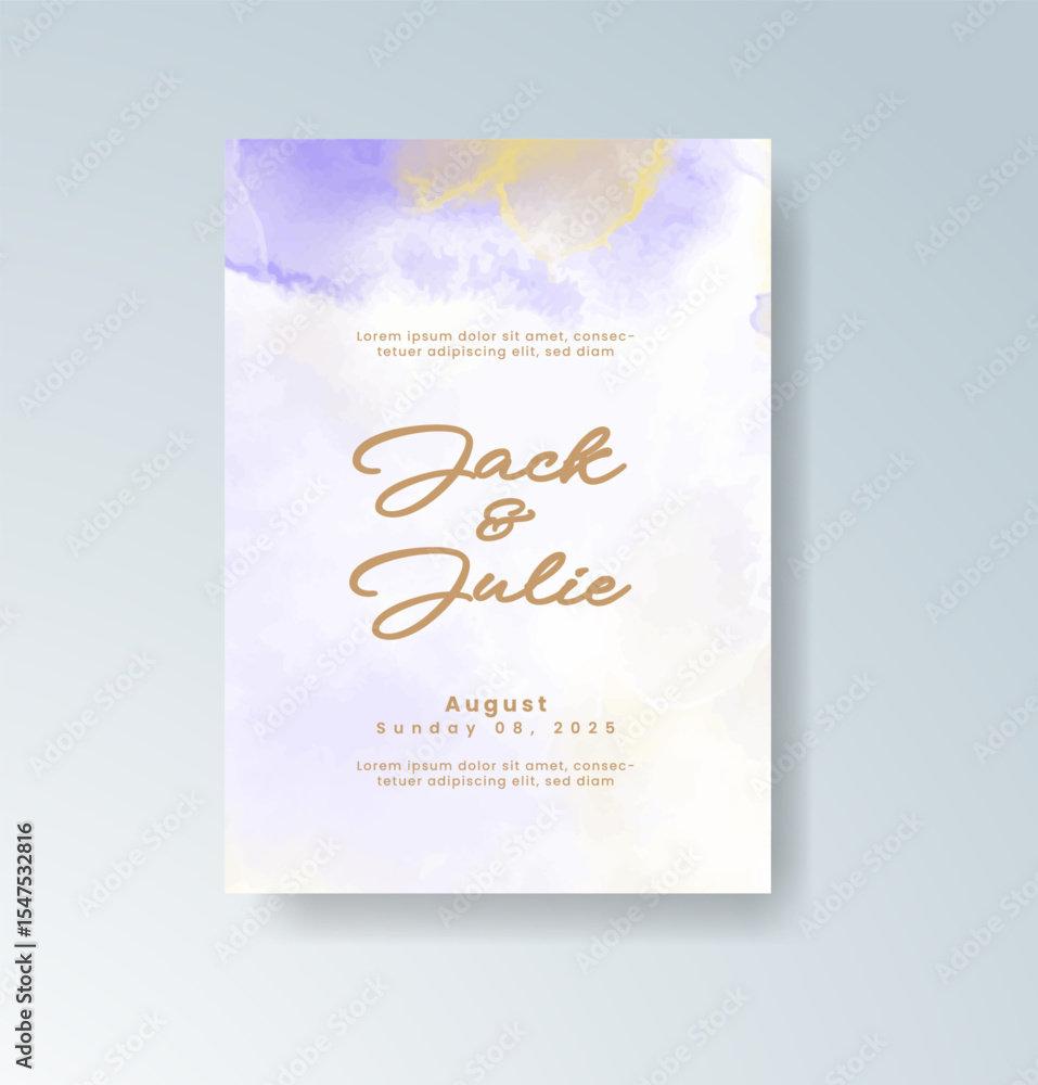 Wedding invitation with abstract watercolor background Wedding invitation with abstract watercolor background