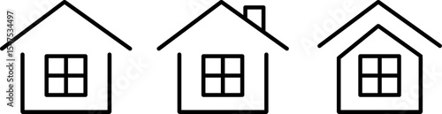 home icon. House symbol. Main page icon symbol. Residential Building
