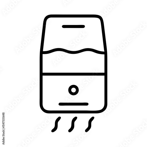 Compact dehumidifier icon design. Modern home appliance for dry air.  Dehumidifier removes excess moisture from room.  Dehumidifier illustration perfect for home improvement websites and brochures.