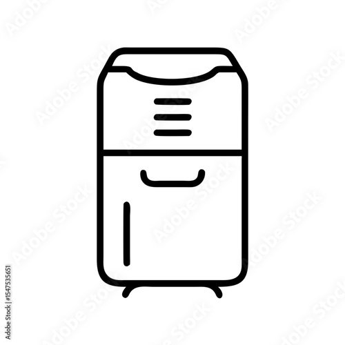 Modern dehumidifier appliance for home use. Compact dehumidifier design helps maintain ideal humidity levels.