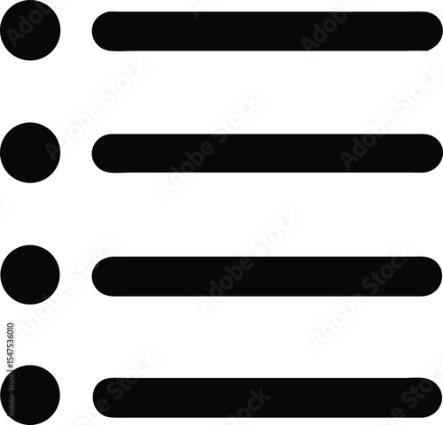 Simple list icon three horizontal lines