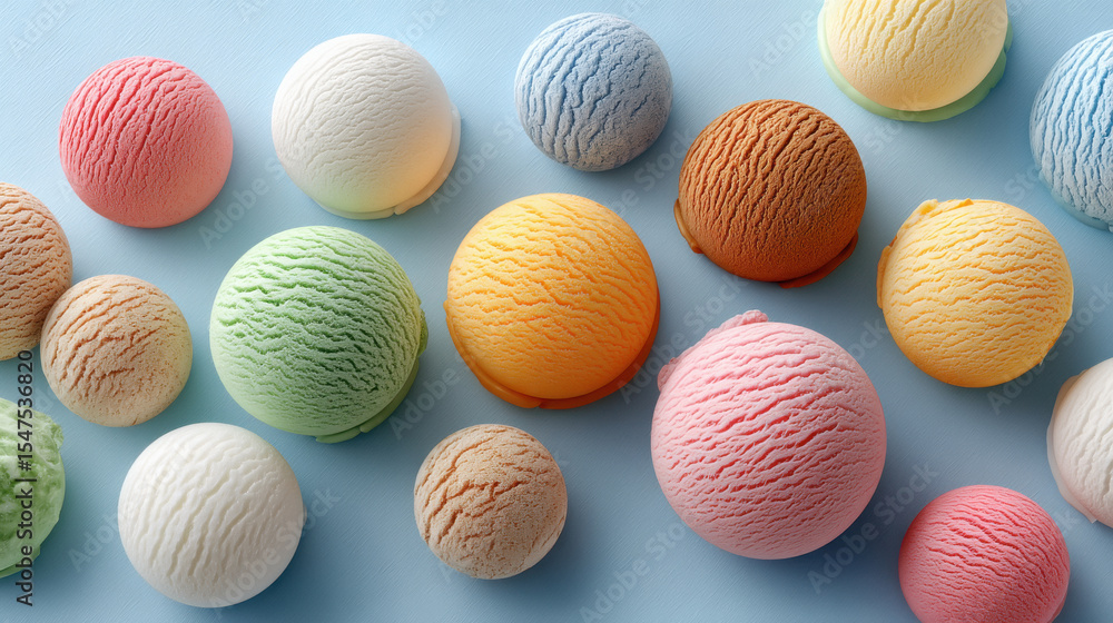 Fototapeta premium colorful delicious ice cream scoop