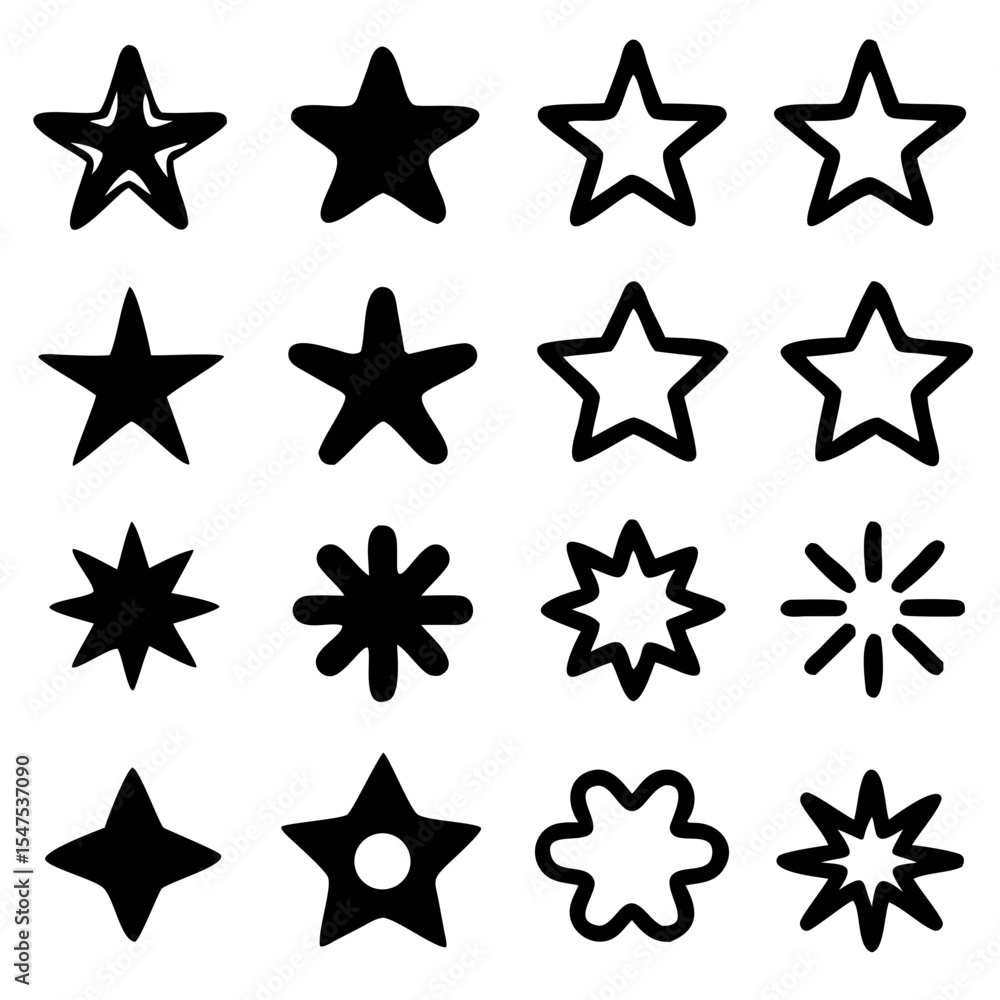 Star collection. Different stars set. Vector Star collection. Different stars set. Vector
