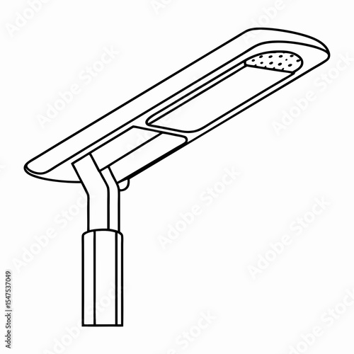 Modern LED street light design for urban landscape. Energy efficient street lighting with sleek, contemporary fixture. This LED street light provides bright illumination for city streets and pathways.