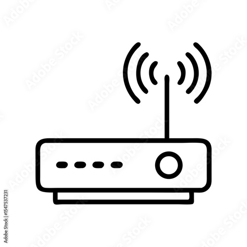 Wireless router internet connection device. Modern internet router for home network setup. High speed internet access for home office.