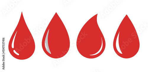 Blood drop set. Vector illustration