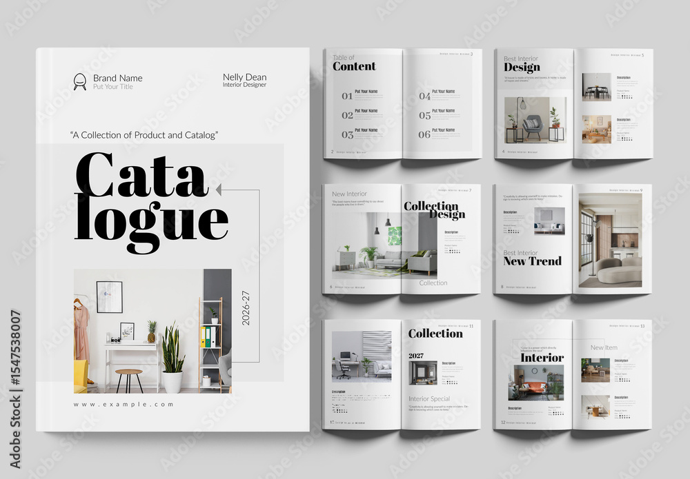 Modern Interior Catalog Design Layout Stock Template | Adobe Stock