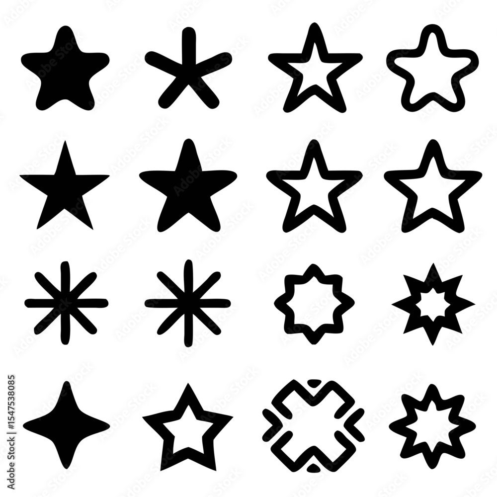 Obraz premium Star collection. Different stars set. Vector