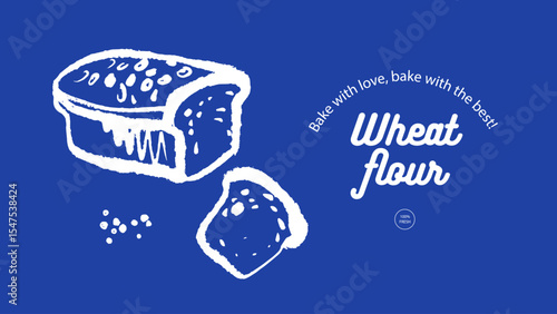 Sketch bakery banner with fresh bread. Hand drawn vintage vector illustration