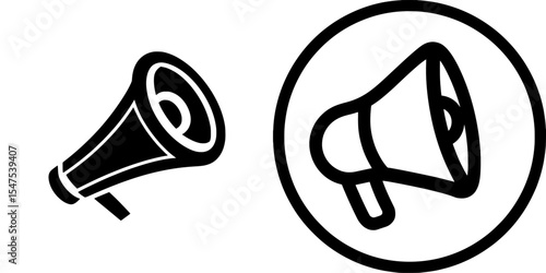 Horn Icon Sign Squeeze Horn Klaxon Alert Attention Announcement Silhouette Symbol Graphic Clipart Artwork Illustration Pictogram Modern in Black and White’ becomes ‘Black and White Modern
