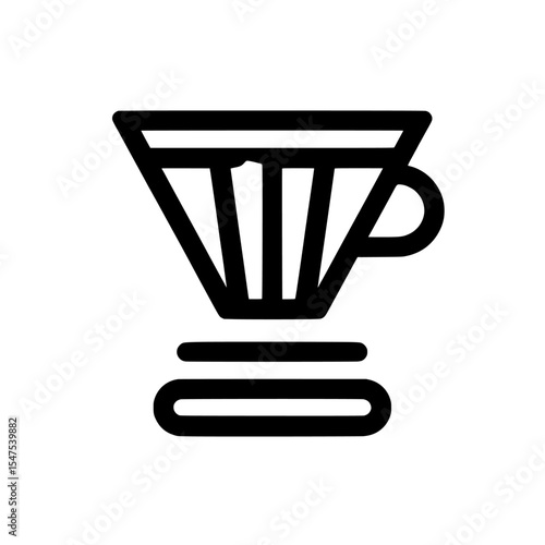 A solid icon depicting a coffee dripper is set on a transparent background