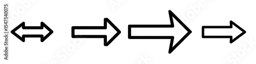 Black arrow right outline simple plain straight sign symbol icon element shape isolated svg png’ is a description of a specific graphical icon